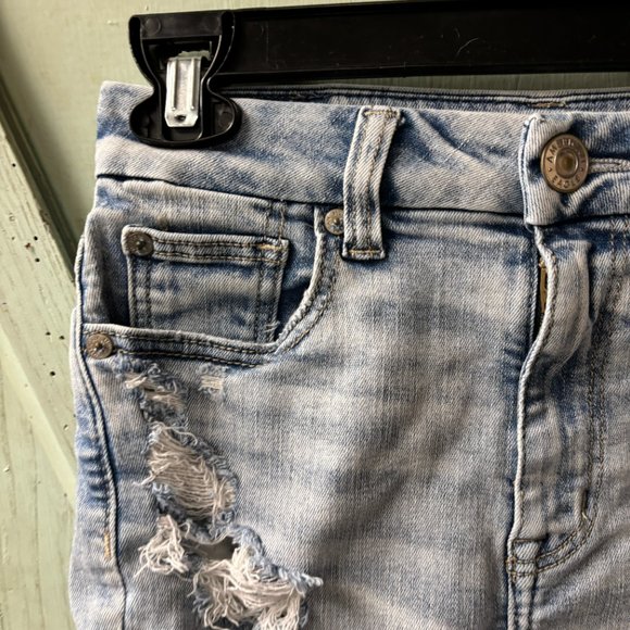 Women's American Eagle 00 Curvy Hi-Rise Shortie Denim‎ Jean Shorts - Picture 3 of 12